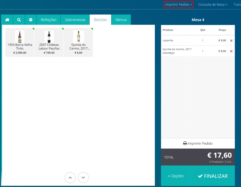 Imprimir pedido POS (web)